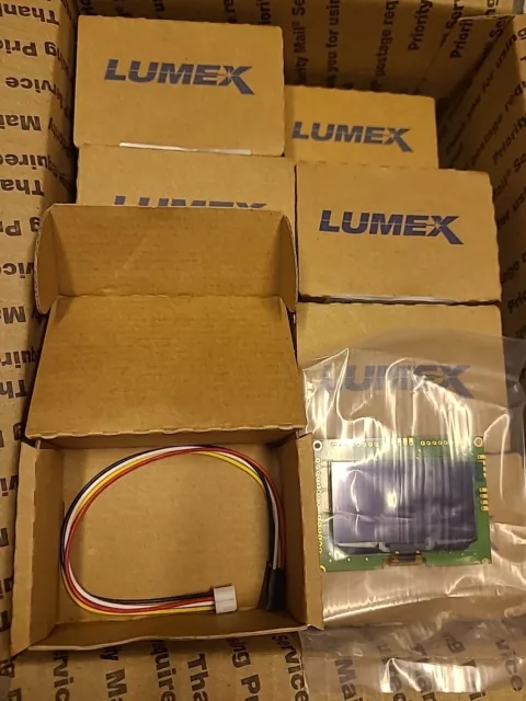 Lot Of 24 Lumex LOD-H12864GP-W-UR Modules With Wiring Pigtail. Med Flat Rate Box