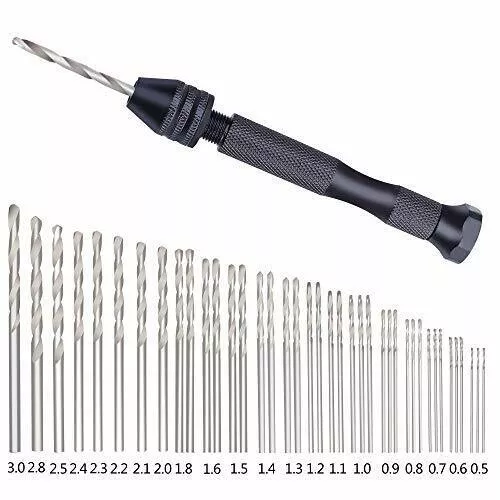 Precision Pin Vise Hobby Drill With Model Twist Hand Drill Bits Set For DIY Dri