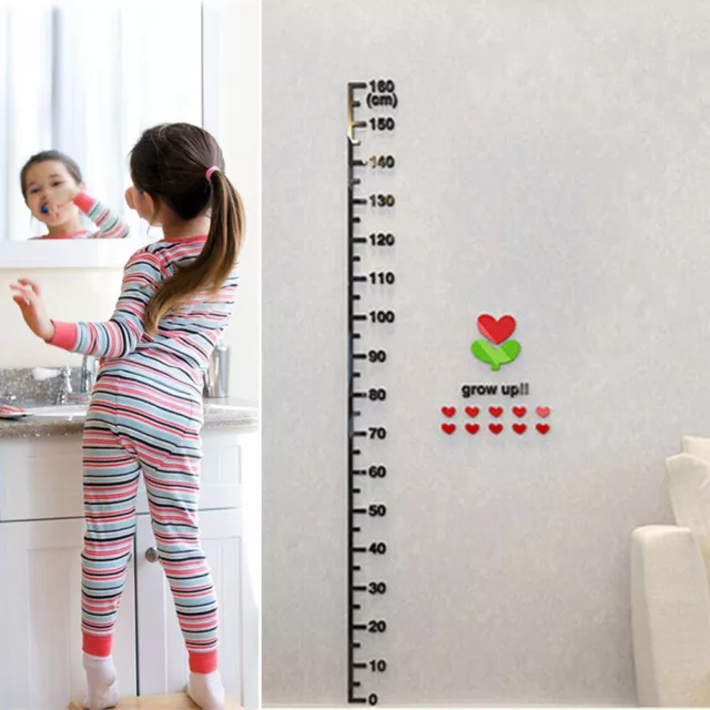 Kids Height Nursery Growth Measurement Ruler Removable Decal Chart Wall Stickers