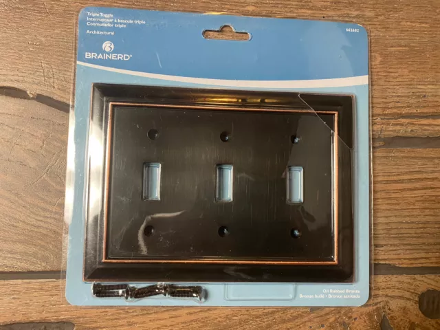 Brainerd Triple Toggle Light Switch Wall Plate Oil Rubbed Bronze 662682