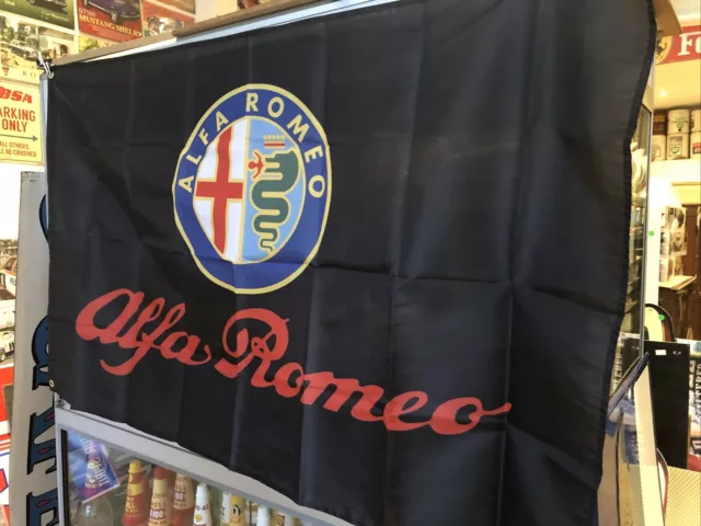 Alfa Romeo Flag Black New 301