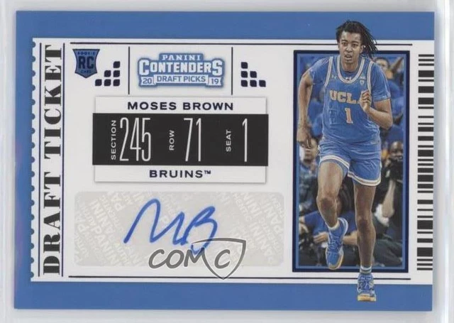 2019-20 Panini Contenders Draft Picks College Ticket Blue Foil Moses Brown Auto