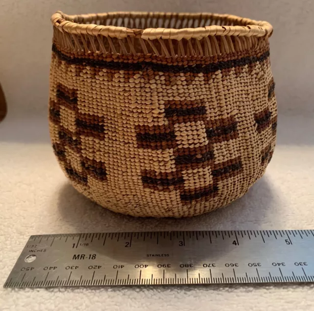 Native American Indian Basket - Hupa Bowl Northern California Tribe