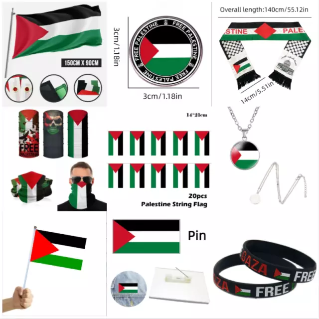 New Palestine Hand Flag Car Window Flags Free Gaza Palestinian Freedom 8.3*5.5in