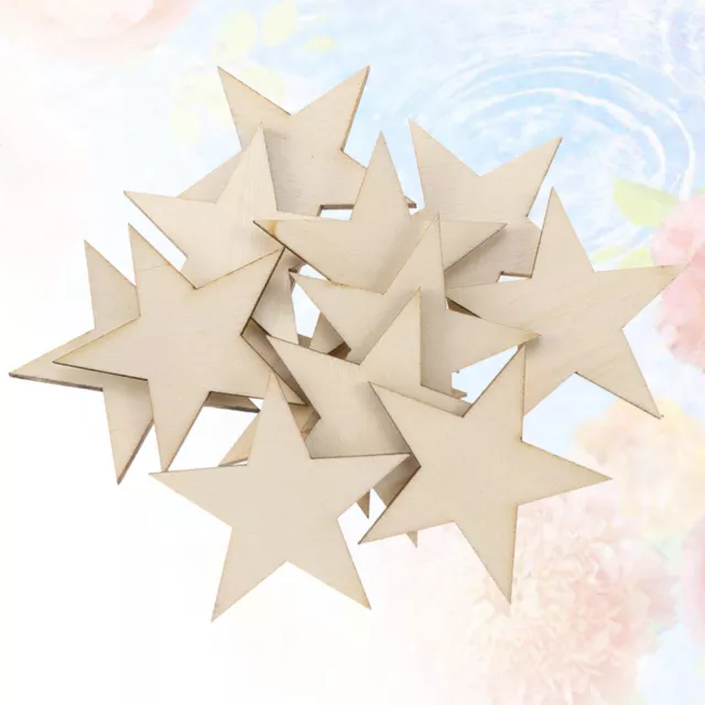 200 25mm Wooden Star Slices Gift Tags DIY Wood Cutouts for Crafts