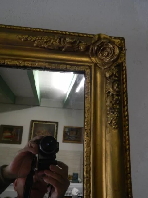 Ancien grand miroir doré 19ème 3