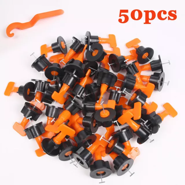 50PCS Tile Leveling System Kit Reusable Tile Spacer Wall Floor Clips Tool US