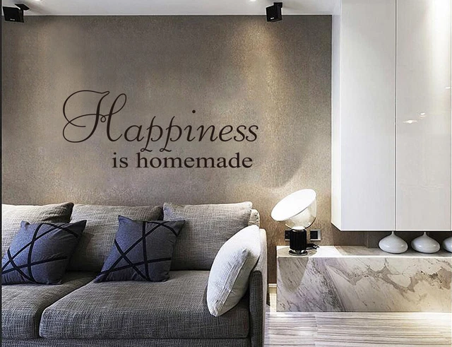 Wall Sticker Vinyl Art Mural Decal Decor Quote Happiness is Homemade UK 199