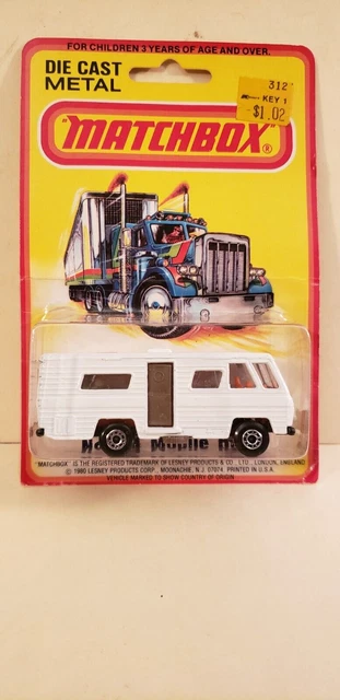Vintage Matchbox 1980 Lesney White Mobile Home #54 New/Sealed Card