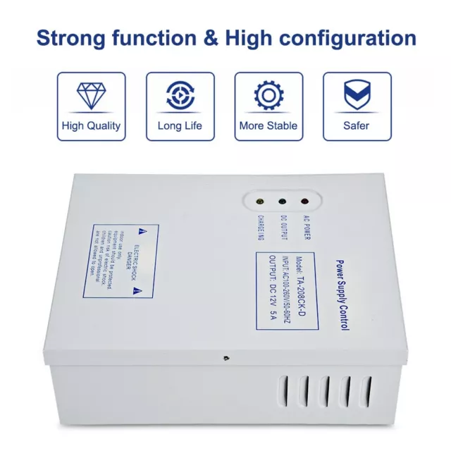 Sistema de control de acceso de puerta DC 12V 5A fuente de conmutación fuente de alimentación UPS fuente de alimentación