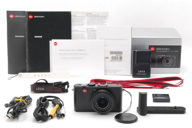[TOP MINT in Box] Leica D-LUX 4 Digital Compact Camera Black Grip Strap JAPAN