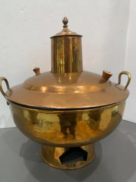 Vintage Copper Asian Steamboat Hot Fire Pot  Mongolian Cooker # 3