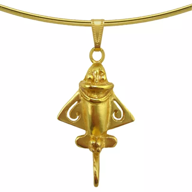 24k GP Quimbaya Ancient Flyer | Golden Jet-3 Choker Necklace| Across The Puddle