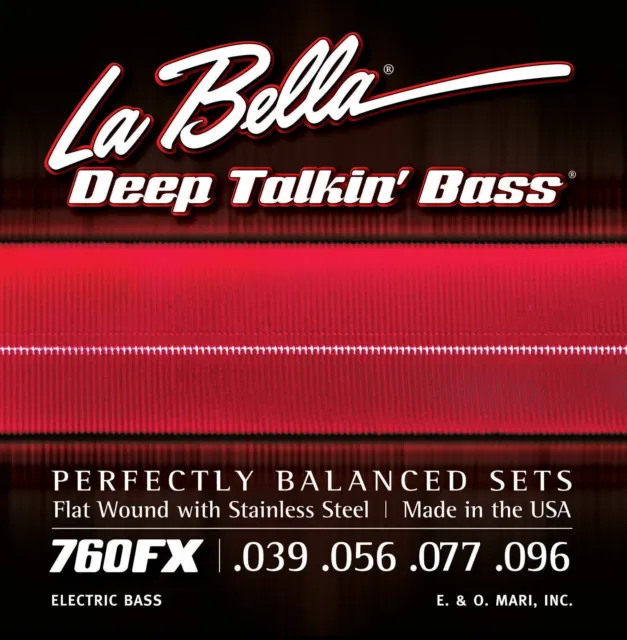 La Bella 760FX Deep Talkin' Bass Stainless Steel Flatwound Bass Guitar Strings
