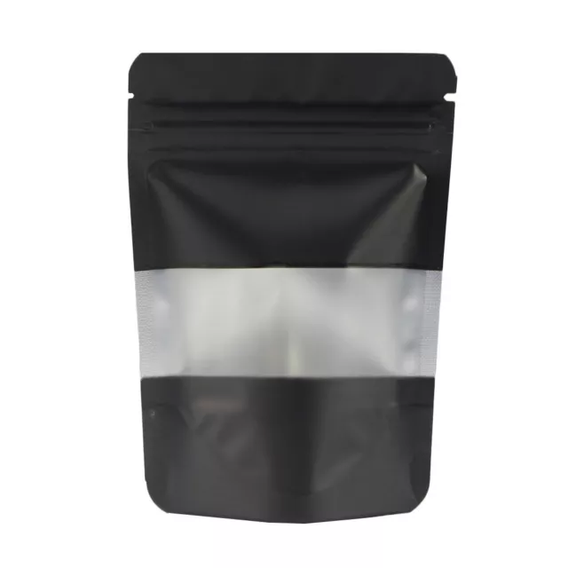 Black Food Safe Packaging Bags Smell Proof Storage Bags Stand Up Bag with Window
