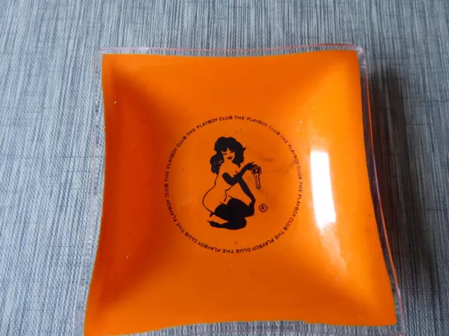 Vintage 70s PLAYBOY CLUB Glass Ashtray/Coin Tray