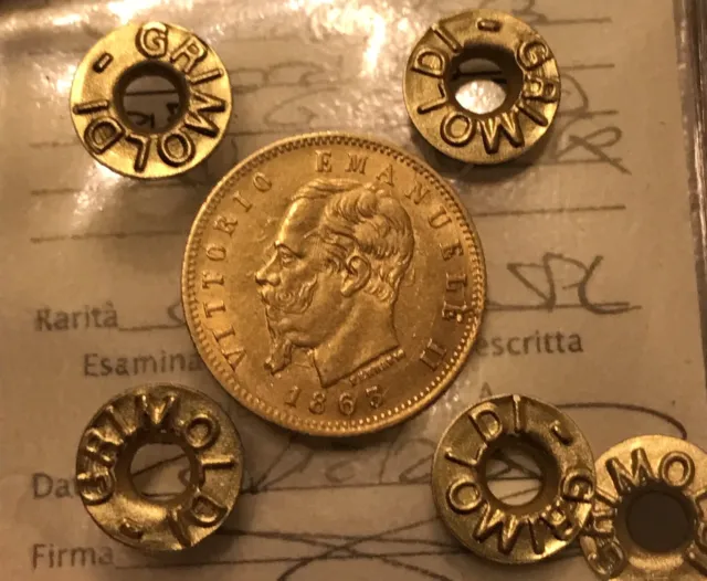 5 Lire 1863 Oro Vittorio Emanuele II Regno D’Italia Alta Qualità Periziata