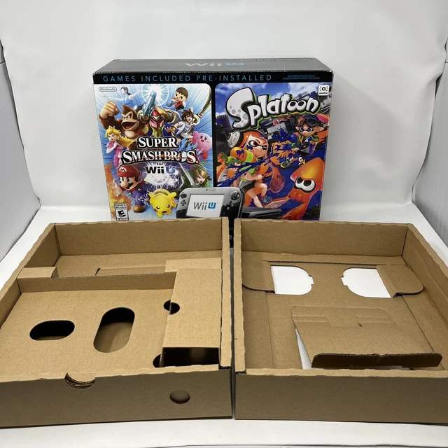 NINTENDO WII U Smash Bros Splatoon Deluxe Console Empty Box With