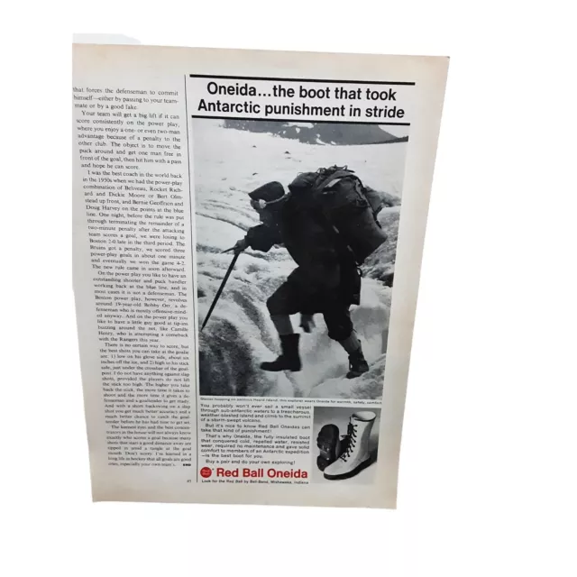 1967 Red Ball Oneida Boots Antartic vintage Original ad