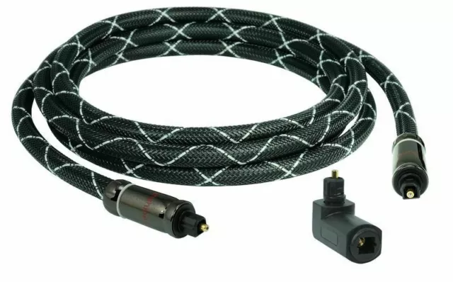 1m SunshineTronic Optique Câble Toslink Blackline + Adaptateur D'Angle Rotatif