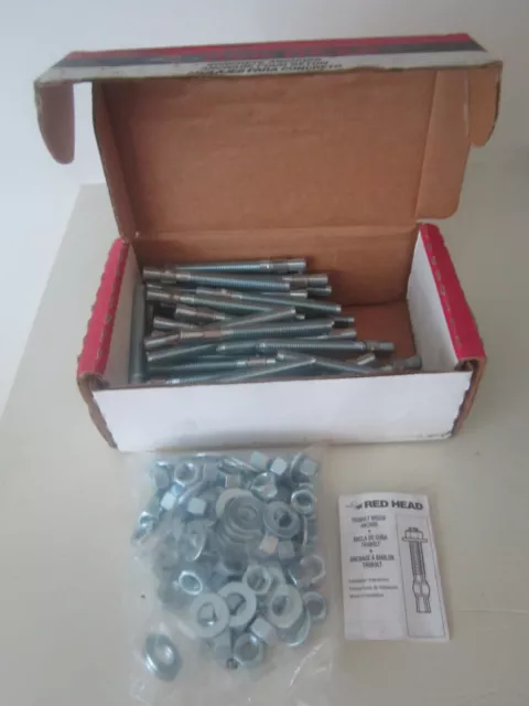 TRUBOLT - RED HEAD 3/8" x 3-3/4" CONCRETE EXPANDING WEDGE STUD BOLT ANCHOR  50