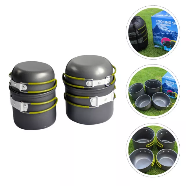 Four Piece Cooking Utensils Set Portable Camping Cookware Aluminum Alloy