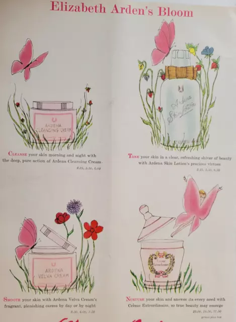 Elizabeth Arden Beauty Products Original Print Ad New Yorker 1960 ~8x11"