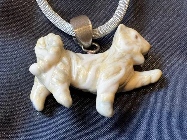 Lladro Talismania Tiger. Leader Porcelain Pendant