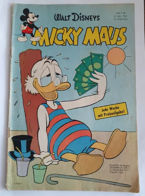 Micky Maus Comic Heft Nr. 28 Juni 1961