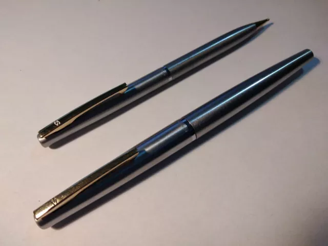 VINTAGE SHEAFFER PEN & PENCIL SET Metallic & GOLD FILLED