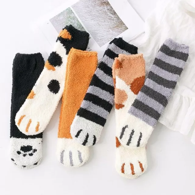 Coral Fleece Tube Socks - Winter Cat Claws Sock Women Fashion Socks 1pair Sets