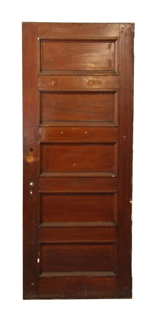 Vintage 5 Pane Wooden Privacy Door 88.5 x 35.75
