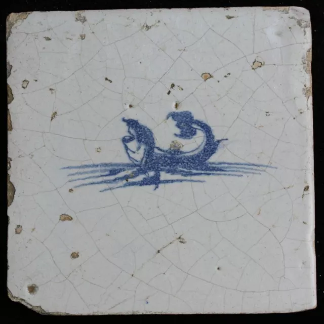 Dutch Delft blue and white tile, 17th century