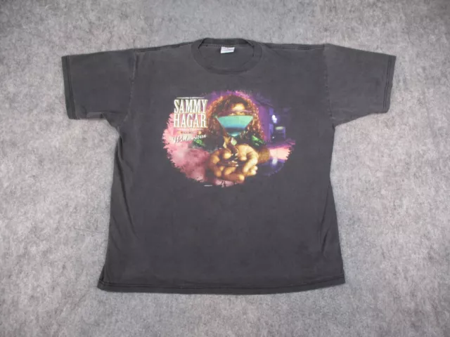 Vintage Sammy Hagar Shirt Mens XL Black Band Music Concert Red Voodoo Tour 90s