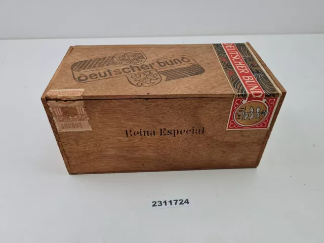 Zigarren Schachtel Kiste Deutscher Bund Reina Especial Holz Deko leer #2311724