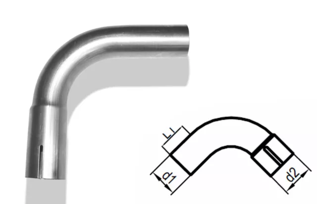 Fox Edelstahl Auspuff Rohrbogen geweitet mit Steckverb. Ø80mm, Biegung 90°