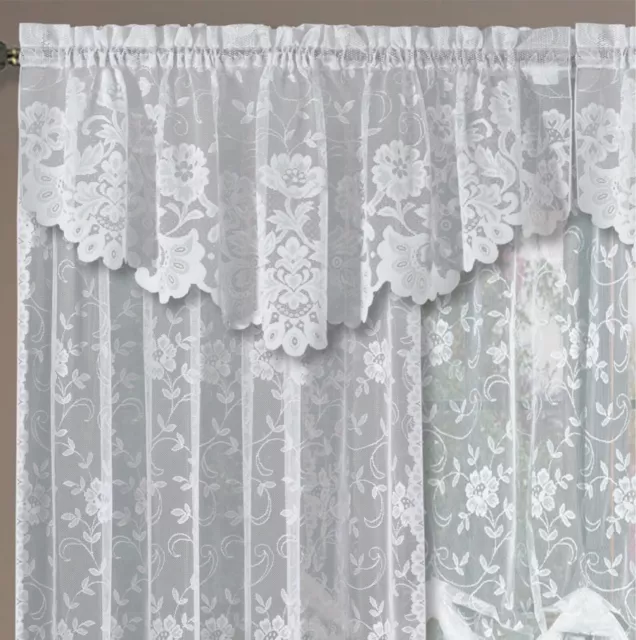 Shabby Chic Floral Lace Window Curtain Panels/Balloon Curtains Separate Valances