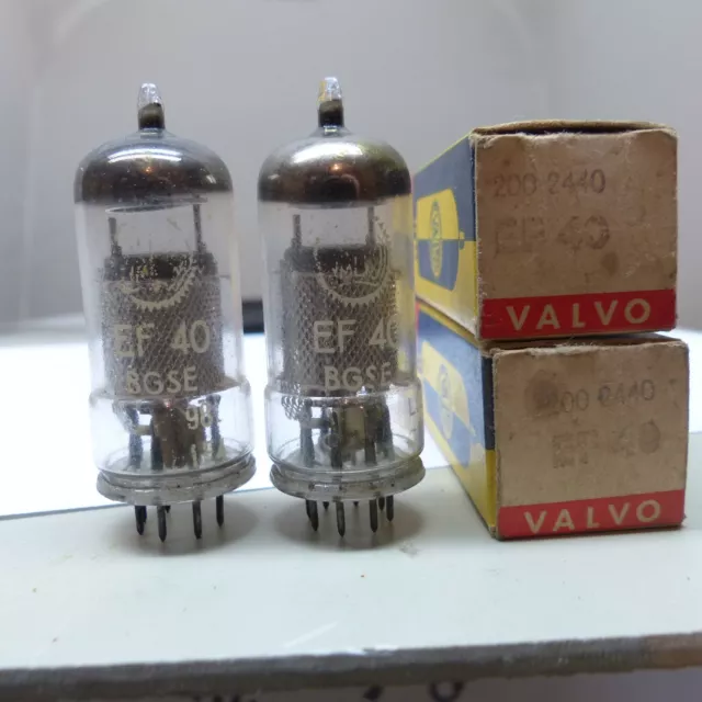 2x EF40 Valvo  Rimlock-Pentode mesh-RÖHRE-TUBE-NOS-NEW-IN-BOX