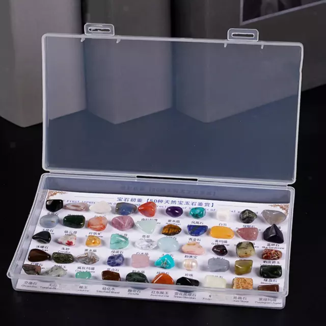 50x Mineral Rocks Rocks, Collection for Kids, with Display Box, Manual