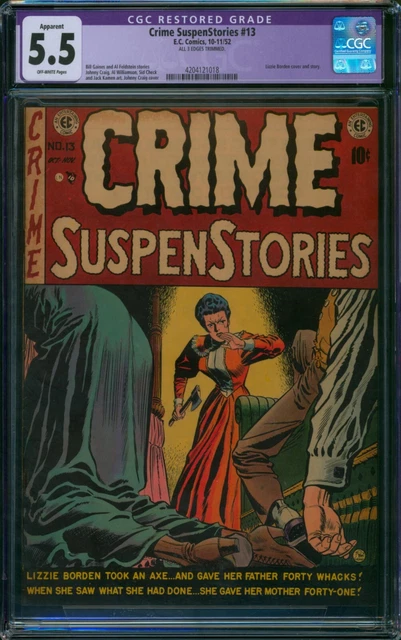 Crime SuspenStories #13 (EC 1952) ⭐ CGC 5.5 Restored ⭐ Rare Golden Age Comic