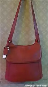 ROLFS Rugged Small/Medium RED Leather Shoulder Satchel Bag Purse Cute! Vintage!