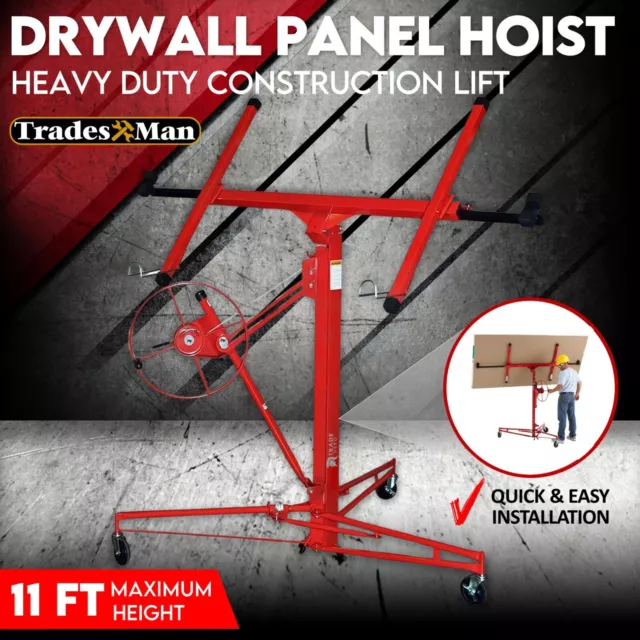 11FT Drywall Panel Lifter Gyprock Plasterboard Sheet Board Hoist Lift +S