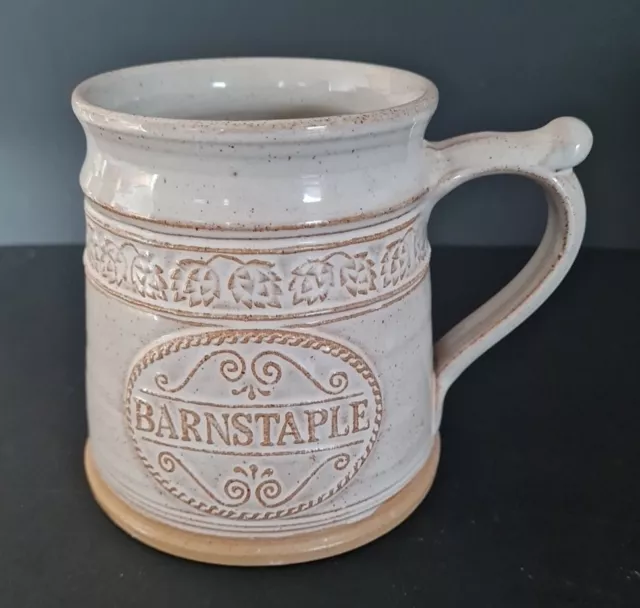 P & L Wilson Pottery Earthenware Mug Tankard Barnstaple On The Front 105mm Tall