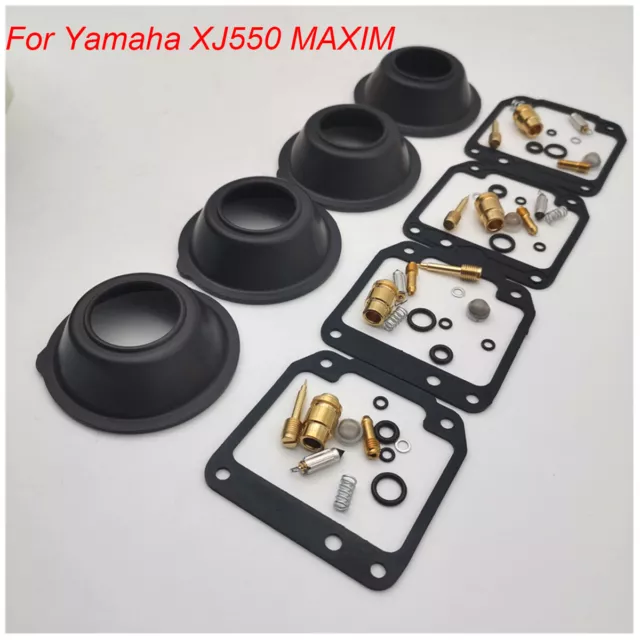 Motorcycle Carburetor Repair Kit  4 Sets for Yamaha XJ550 1981-1983 W /Diaphragm