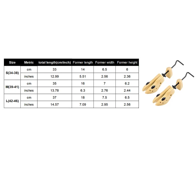 2pcs Man Women Shoe Stretcher Natural Wood Adjustable Length Easy To Use Durable