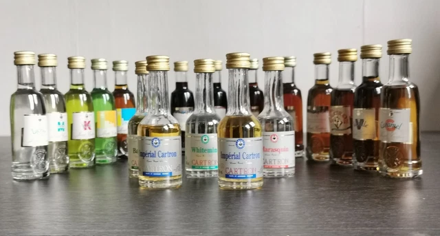 Bouteilles 3 Cl  Mignonettes Liqueurs Cartron Nuits saint Georges Années 80