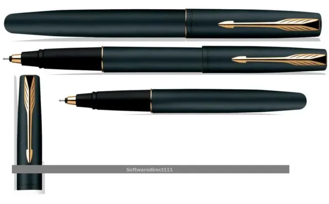 PARKER FRONTIER MATTE Black GT (Gold Trim) Roller Ball Pen Original New in  Box $14.99 - PicClick