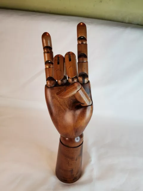 Wooden Hands Left & Right Model Wood Hands Jointed Moveable Fingers  (20cm/30cm)