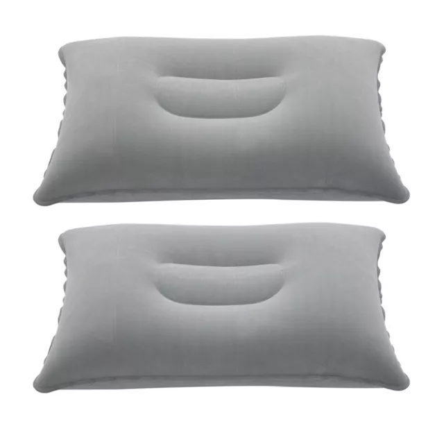 2X Portable Folding Air Inflatable Pillow Sided Flocking Cushion for Travel