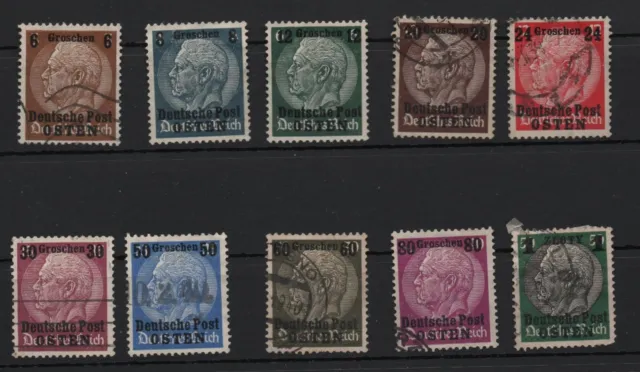 1938 German Empire/Poland General Stamps Overprinted 'Deutsche Post OSTEN'